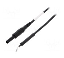 Test lead | 19A | probe tip,banana plug 4mm | Len: 0.5m | black