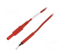 Test lead | 19A | probe tip,banana plug 4mm | Len: 1m | red