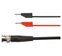 Test lead | BNC plug,banana plug 2mm x2 | Len: 0.5m | red and black