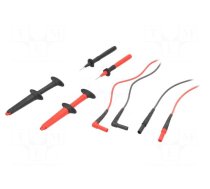 Test leads | 1kV | 10A | Wire insul.mat: silicone | red and black