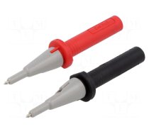 Test probe | 10A | black,red | Tip diameter: 2mm | Socket size: 4mm