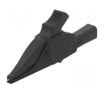 Crocodile clip | 19A | black | Grip capac: max.39.5mm