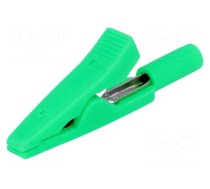 Crocodile clip | 10A | 60VDC | green | Overall len: 41.5mm