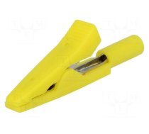 Crocodile clip | 10A | 60VDC | yellow | Overall len: 41.5mm