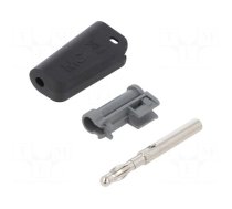 Plug | 4mm banana | 19A | 30VAC | 60VDC | black | nickel plated | 2.5mm2