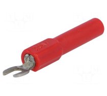 Adapter | banana 4mm socket,fork terminal | 60VDC | 36A | red | 43mm