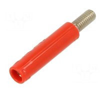 Connector: 4mm banana | adapter,socket | 32A | 600V | red | insulated