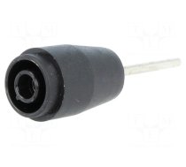 Connector: 4mm banana | socket | 25A | 1kVDC | black | PCB | -25÷80°C | 5mΩ