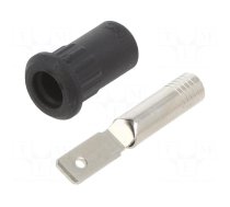 Connector: 4mm banana | socket | 25A | 30VAC | 60VDC | black | on panel