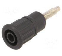 Connector: 4mm banana | socket | 32A | 1kV | black | on panel,push-in