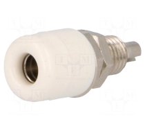 Connector: 4mm banana | socket | 32A | 60VDC | white | nickel plated