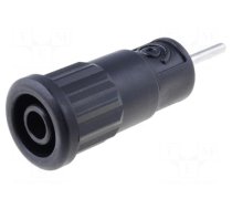 Connector: 4mm banana | socket | 36A | 1kV | black | on panel,push-in