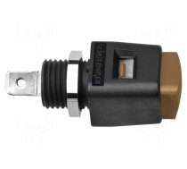 Laboratory clamp | brown | 70VDC | 16A | screw | nickel | polyamide | 44mm