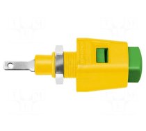 Laboratory clamp | yellow-green | 70VDC | 16A | screw | nickel | 38.9mm