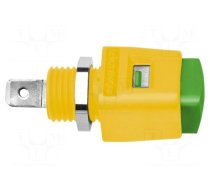 Laboratory clamp | yellow-green | 70VDC | 16A | screw | nickel | 44mm