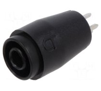 Connector: 4mm banana | socket | black | 25A | 24.47mm | PCB | 5mΩ | 1kV