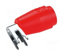 Connector: 4mm banana | socket | red | 25A | 27.7mm | PCB | 5mΩ | 1kV