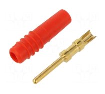 Connector: 1mm banana | plug | red | 60VDC | 6A | Connection: soldered