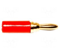 Connector: 3mm banana | plug | red | 1kVDC | 5A | soldered | -50÷105°C