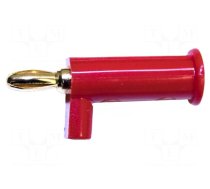 Connector: 3mm banana | plug | red | 5A | push-in | 10pcs.