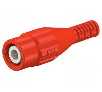 Connector: BNC | socket | red | Connection: crimped | Type: insulated