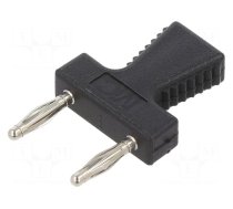 Connector: 2mm banana | stackable safety shunt | black | 10A | 30.4mm