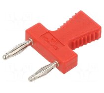 Connector: 2mm banana | stackable safety shunt | red | 10A | 30.4mm