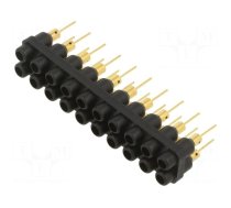 Socket strip | 2mm banana | black | 60VDC | 10A | 30VAC | Sockets: 20