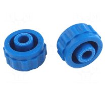 Plug | blue | for syringes | polypropylene | UV block