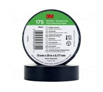 Tape: electrical insulating | W: 19mm | L: 20m | Thk: 0.178mm | black