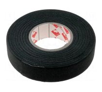 Tape: textile | W: 19mm | L: 25m | Thk: 0.25mm | rubber | black | 8%