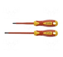 Kit: screwdrivers | insulated | 1kVAC | Phillips,slot | 2pcs.