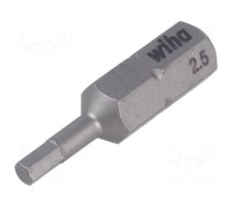 Screwdriver bit | hex key | HEX 2,5mm | Overall len: 25mm | STANDARD