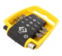 Kit: screwdriver bits | Pozidriv® | 25mm | Size: PZ1,PZ2,PZ3 | 7pcs.