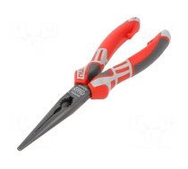 Pliers | half-rounded nose,elongated | 205mm | Cut: with side face