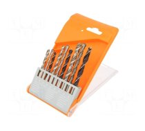 Drill set | for concrete,for wood,for metal | steel | box | 9pcs.