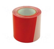 Tape: warning | white-red | L: 100m | W: 80mm