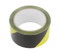 Tape: warning | yellow-black | L: 66m | W: 50mm | self-adhesive