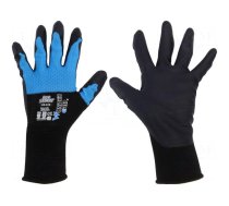 Protective gloves | Size: 10,XL | black/blue | latex,polyester