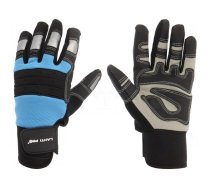 Protective gloves | Size: 8 | black/blue | microfiber,plastic