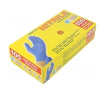 Protective gloves | Size: 8,M | blue | nitryl | 100pcs.