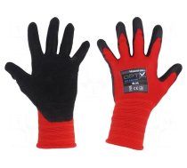 Protective gloves | Size: 8,M | red | polyester | Opty