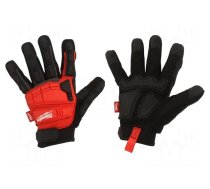 Protective gloves | Size: 9,L | black/red | Resistance to: impact