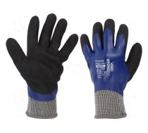 Protective gloves | Size: 9,L | blue | latex,polyester