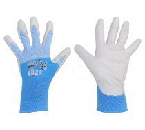 Protective gloves | Size: 9,L | blue/white | nitryl,polyester