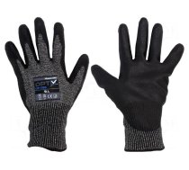 Protective gloves | Size: 9,L | grey | steel wire,HPPE,polyester