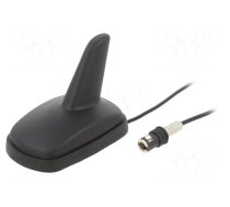 Antenna | SHARK | AM,FM | SNAP male | black | 12VDC | RG174 | 87÷108MHz