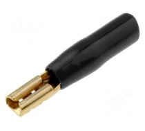 Terminal: flat | 2.8mm | gold-plated | insulated | black | female