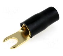 Terminal: fork | M4 | 10mm2 | gold-plated | insulated | black