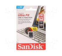 Pendrive | USB 3.2 | 64GB | R: 130MB/s | USB A | ULTRA FIT